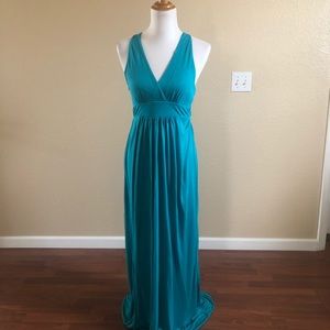 New Shore Maxi Long Jersey Knit Dress Blue
